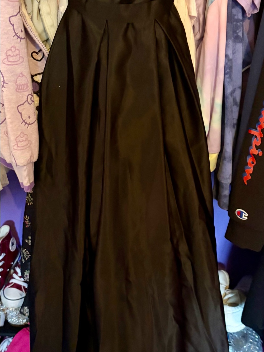 Azazie Black Full-Length A-Line Junior Bridesmaid Dress